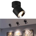 INSOCKET Adjustable |360°Rotatable Surface Light | COB Black Body Cylindrical Surface Light for Living Room, Corridor, Kitchen, Home, Office, Showroom, Indoor & Outdoor Lighting(Warm White)