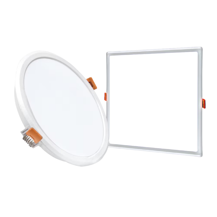 INSOCKET Round And Square Panel Light For Ceiling Design - Aluminium White Body Slim Panel Concealed Downlight For False Ceiling , Home, Kitchen, Bathroom (Colour- Cool White)