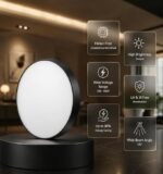 INSOCKET Surface Mounted LED Round Panel Light | Black Polycarbonate Body | Energy Efficient Direct Ceiling Light for Wooden, Concrete & RCC Ceiling | - Image 3