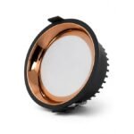 INSOCKET Shine Down LED Round Panel Light | Glossy Copper Ring | Metal Body | Energy Efficient Recessed Downlight for POP, Gypsum & False Ceiling |