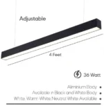 INSOCKET Hanging Profile Light 4-feet Tube Light (Warm White 2700k, Black)(Aluminium) - Image 5