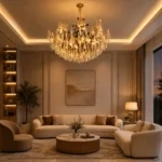INSOCKET Modern Crystal Chandelier with Tree Branch, Luxury Gold Crystal Pendant Lighting - Image 2