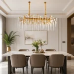 INSOCKET Floating Glass Chandelier Luxury Hanging Ceiling Fixture for Double Height Living Room, Staircase & Hotel Lobby Décor